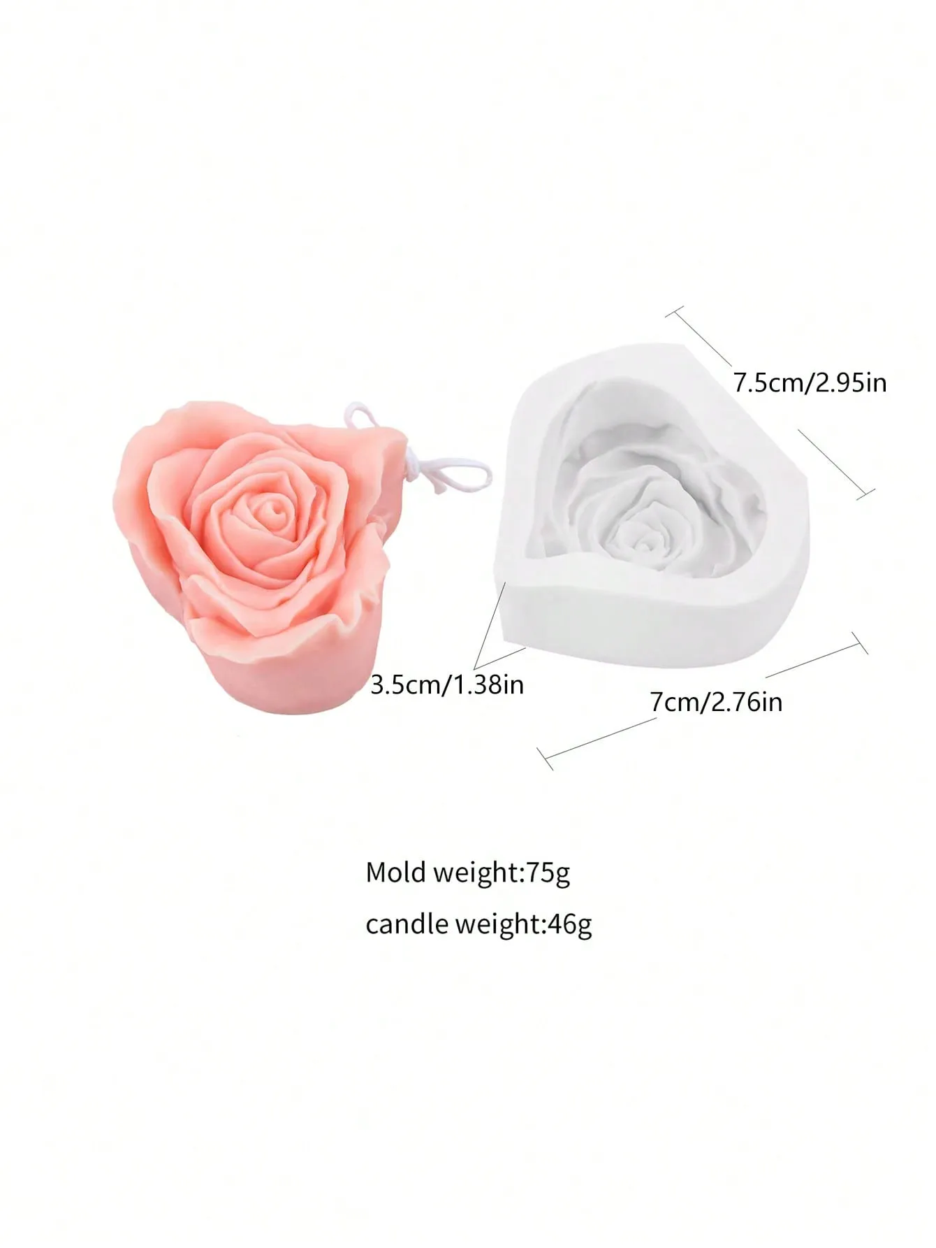 1pc Heart Flower Shaped Candle Mold DIY Soap Mold Silicone Mold Candle Making