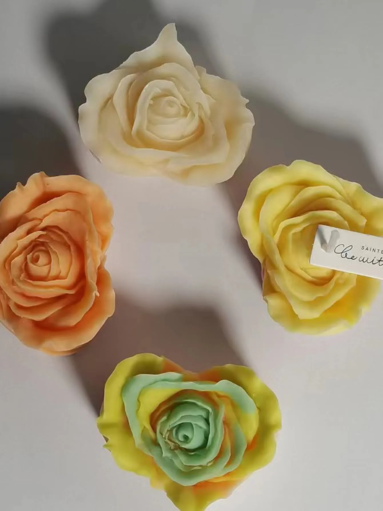 1pc Heart Flower Shaped Candle Mold DIY Soap Mold Silicone Mold Candle Making