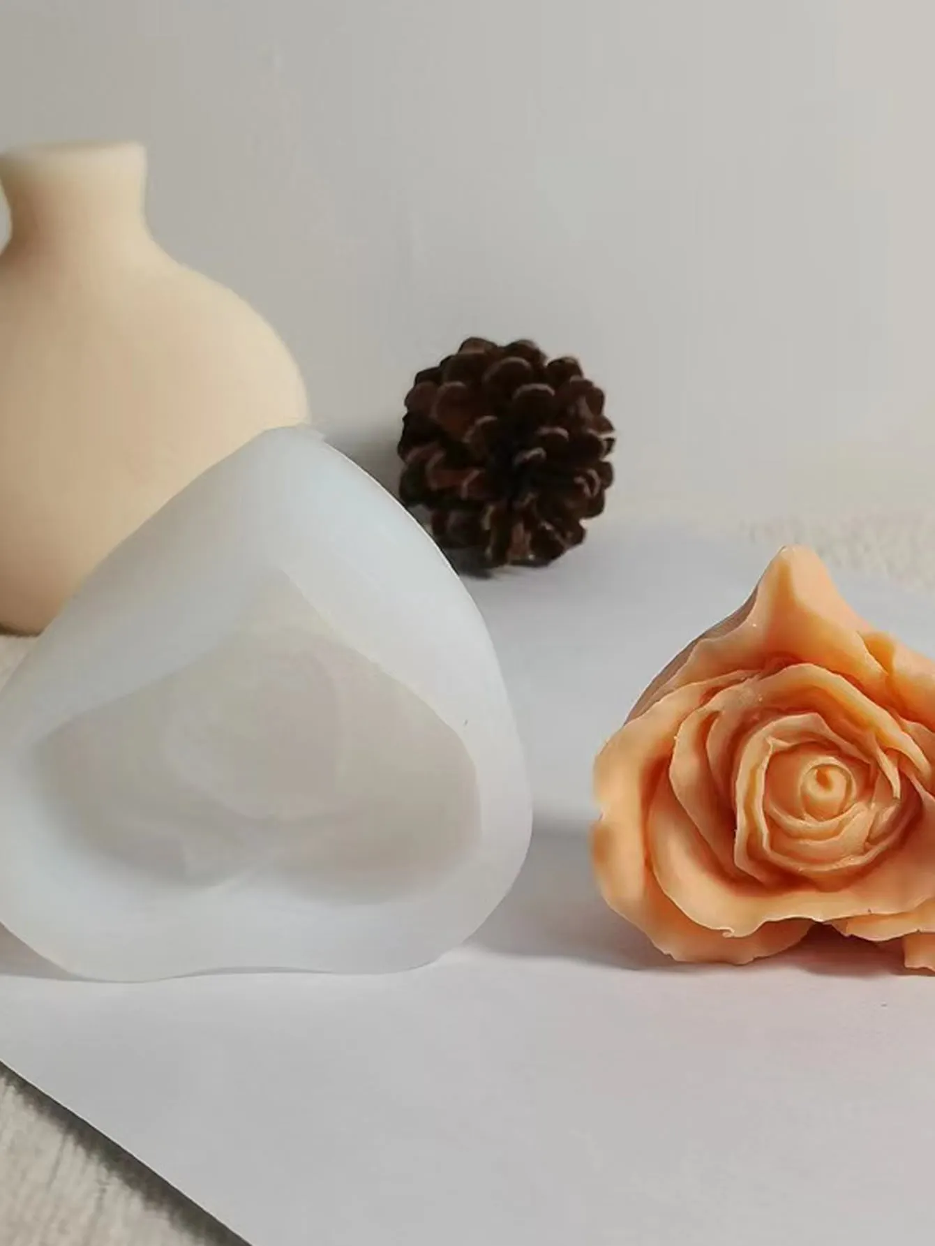 1pc Heart Flower Shaped Candle Mold DIY Soap Mold Silicone Mold Candle Making