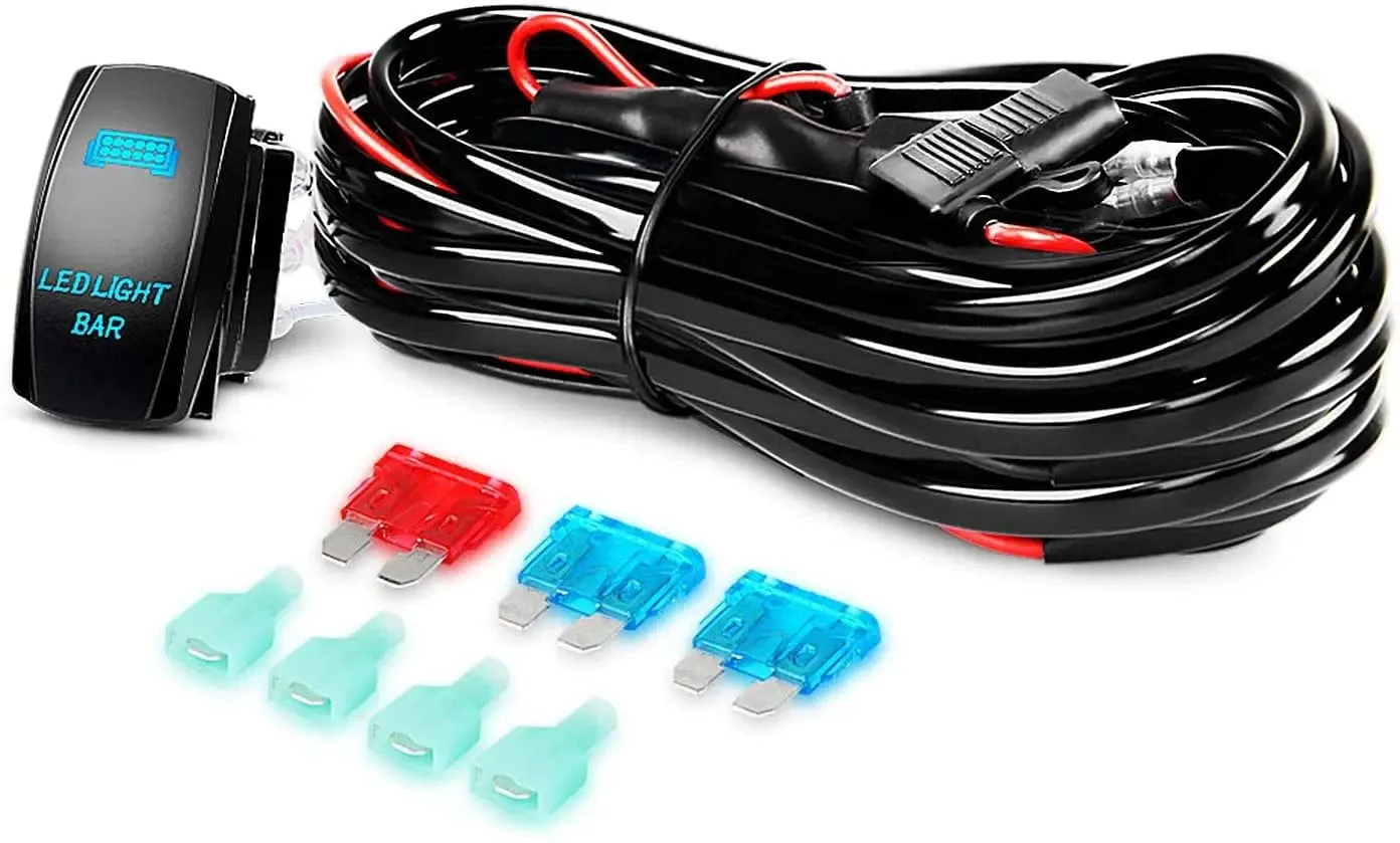 20 Inch 126W Double Row Spot Flood Led Light Bar Kit | 12FT Wire