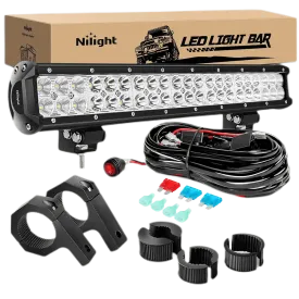20 Inch 126W Double Row Spot Flood LED Light Bar Kit | 16AWG Wire 3Pin Switch