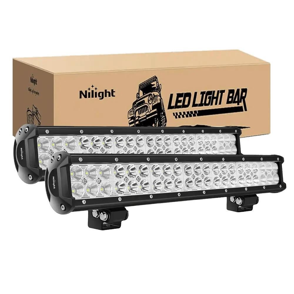 20 Inch 126W Double Row Spot Flood LED Light Bars (Pair)