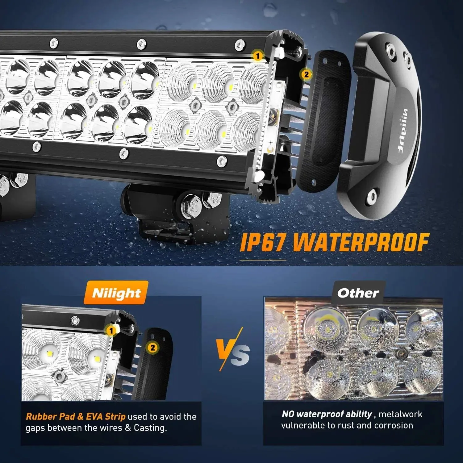 20 Inch 126W Double Row Spot Flood LED Light Bars (Pair)
