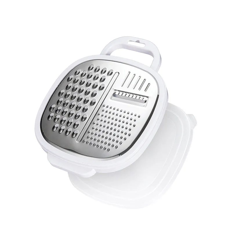 2PCS Multifunctional Kitchen Grater | Stainless Steel Cheese, Vegetable, and Fruit Shredder with Handle