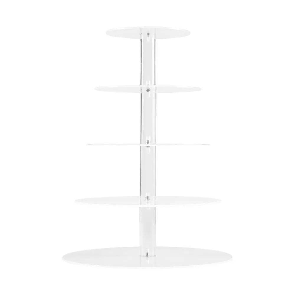 5-Star Chef Cake Stand 5 Tiers Acrylic Holder Display Round Clear Wedding Party