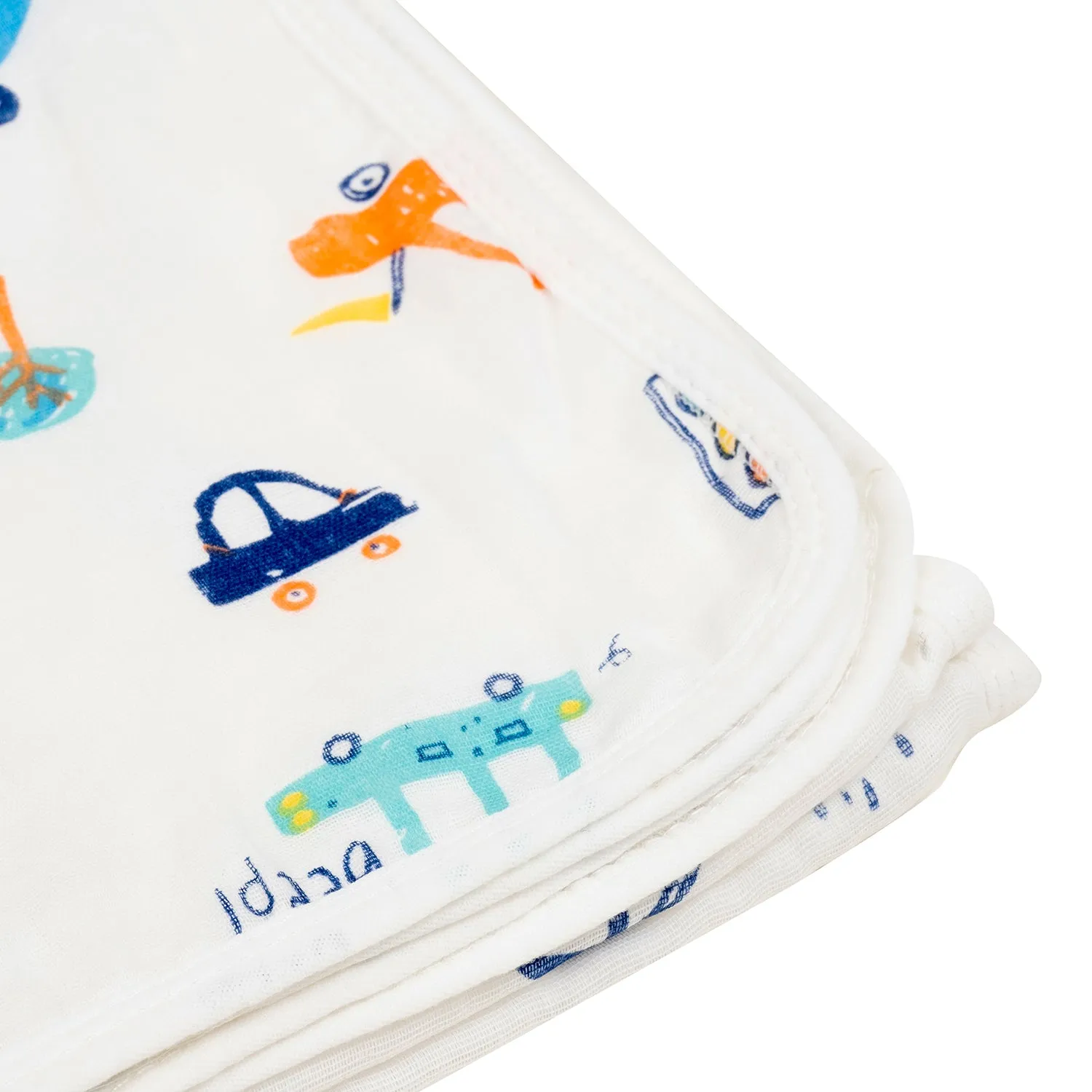 Baby Moo Car 100% Cotton Ultra Soft Eco Friendly Absorbent Towel - White