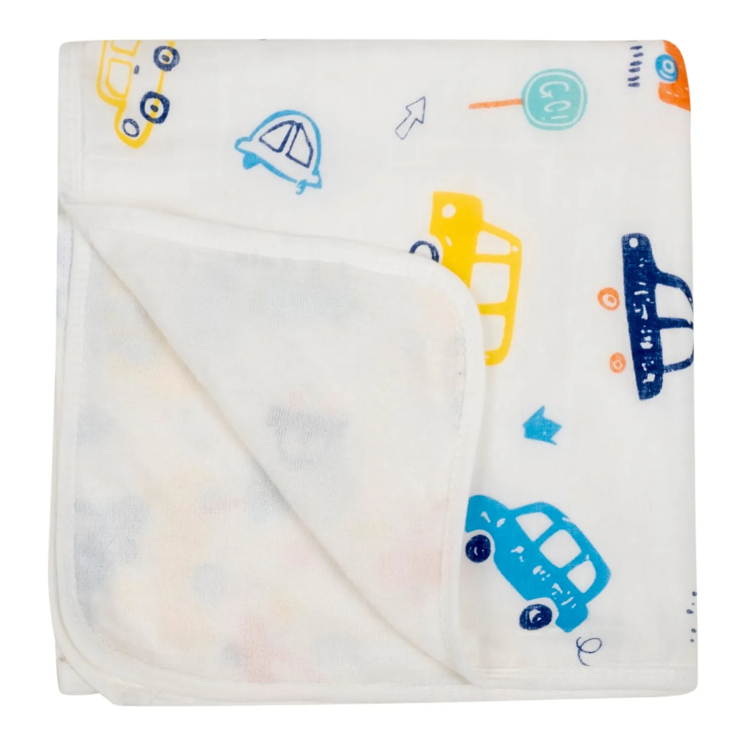 Baby Moo Car 100% Cotton Ultra Soft Eco Friendly Absorbent Towel - White