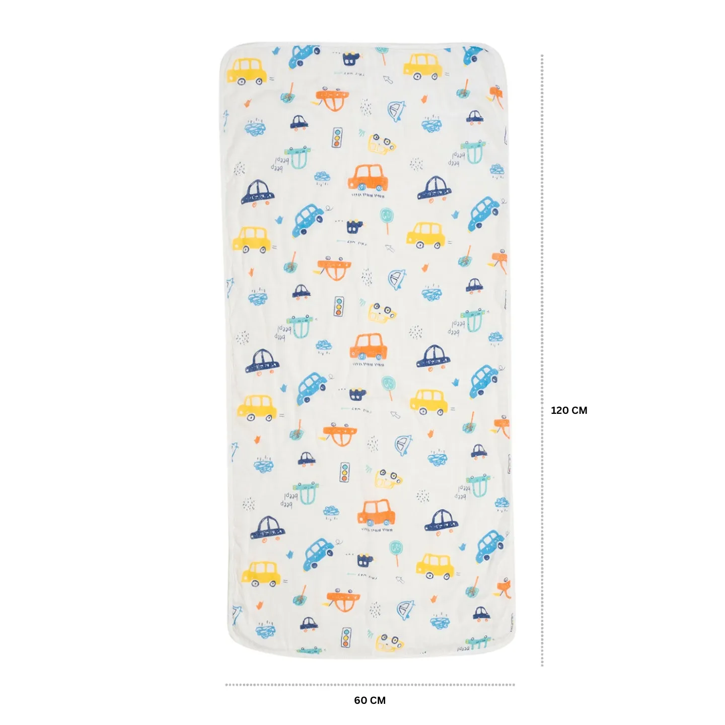 Baby Moo Car 100% Cotton Ultra Soft Eco Friendly Absorbent Towel - White