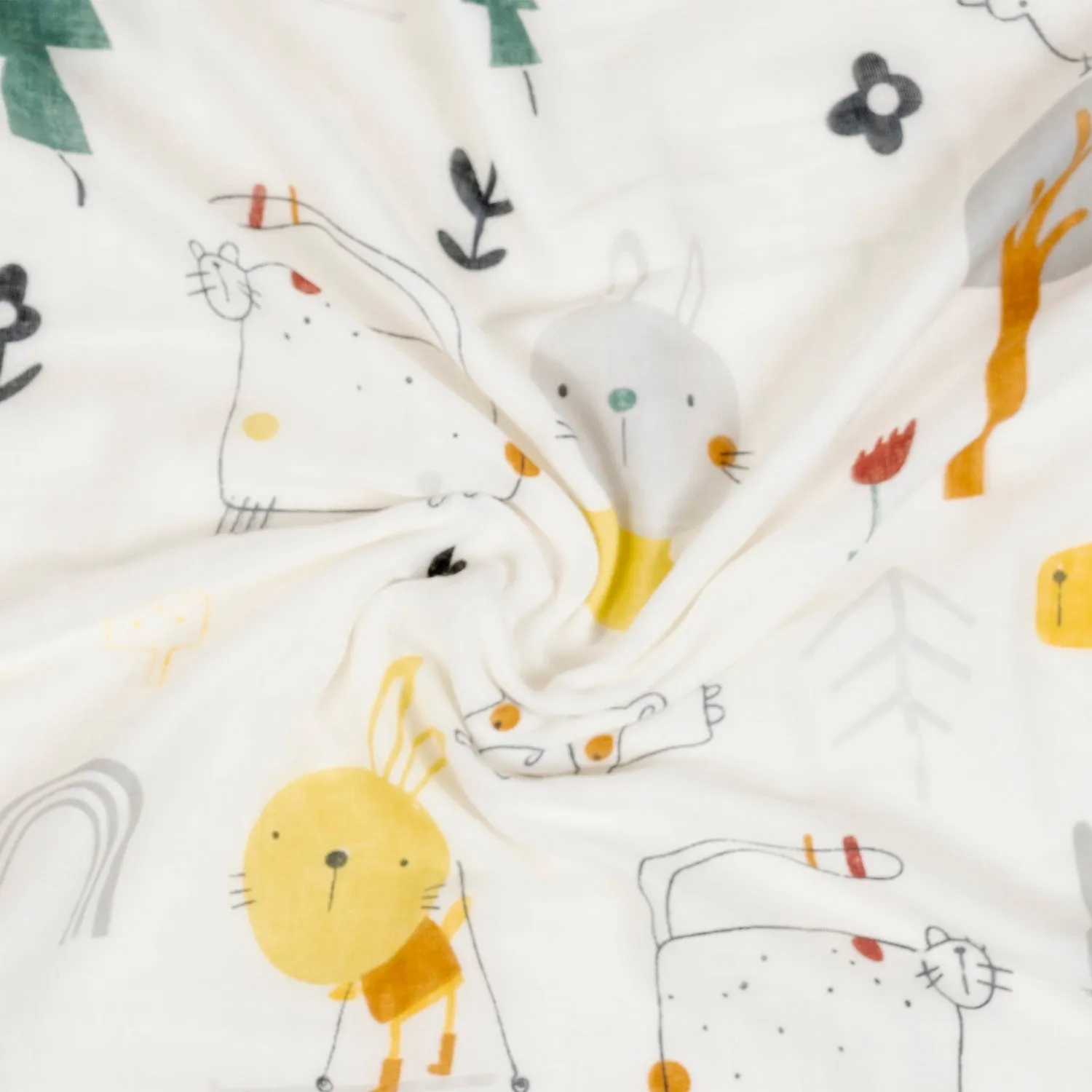 Baby Moo Zoo 100% Cotton Ultra Soft Eco Friendly Absorbent Towel - White