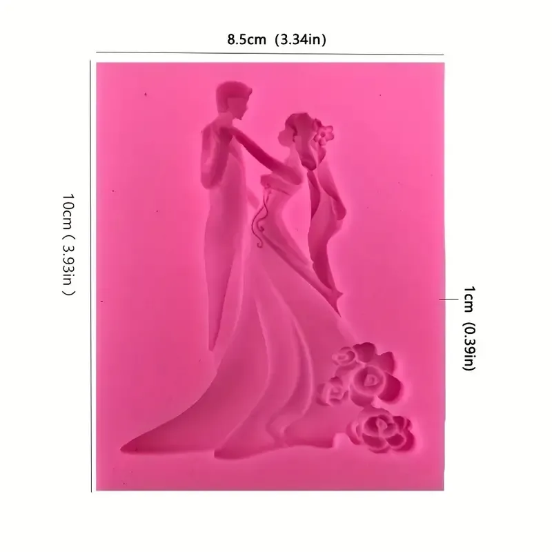 Bride And Groom Shape Sugar Fondant Mold