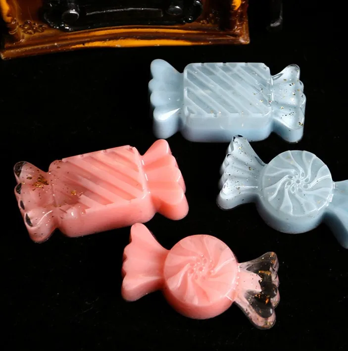 Candy Mold - Candy silicone Mold - Round and Rectangle Kawaii Wrapped Candy Sweets - Flexible Plastic Resin Mold - Cake Decorating Decor
