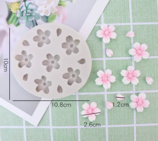 Cherry Blossom Silicone Mold - Sakura Flower Mould  - Chocolate Candy Fondant Cake Decoration Resin DIY  Soap Mold Polymer Clay DIY Crafting