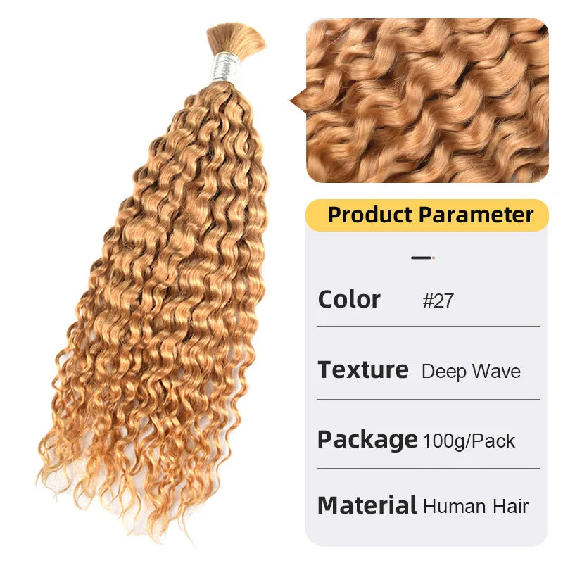 deep wave braiding bulk human hair 3 packes 300g human hair extension