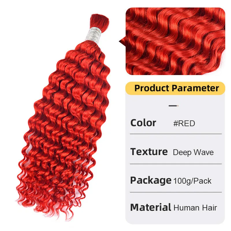 deep wave braiding bulk human hair 3 packes 300g human hair extension