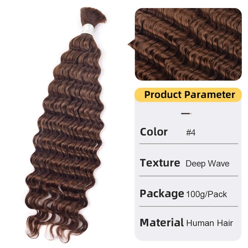 deep wave braiding bulk human hair 3 packes 300g human hair extension