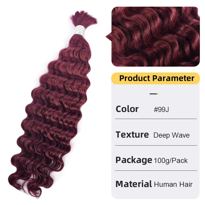 deep wave braiding bulk human hair 3 packes 300g human hair extension