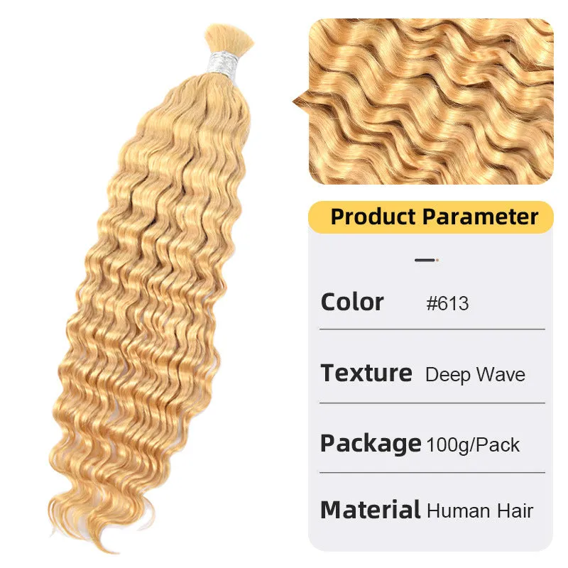 deep wave braiding bulk human hair 3 packes 300g human hair extension