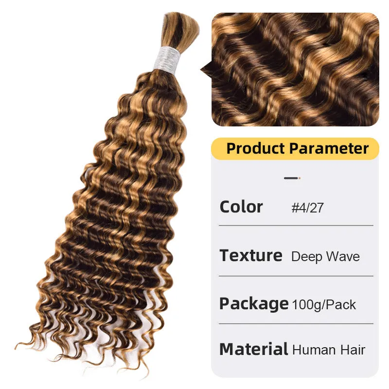 deep wave braiding bulk human hair 3 packes 300g human hair extension