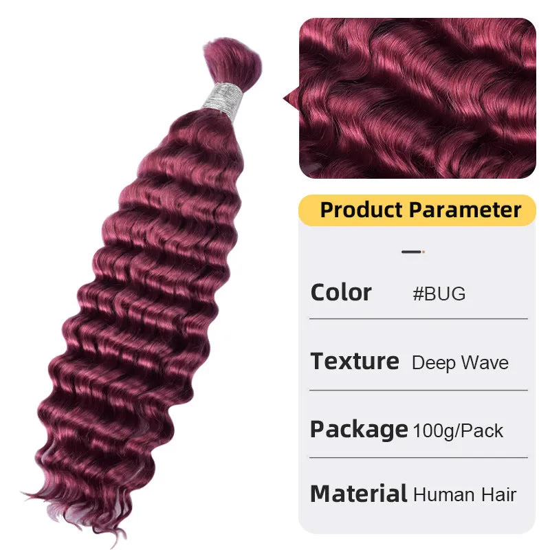 deep wave braiding bulk human hair 3 packes 300g human hair extension