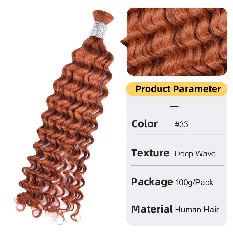 deep wave braiding bulk human hair 3 packes 300g human hair extension