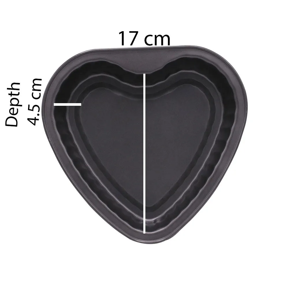 Fluted Heart Cake Baking Mold Non Stick 17cm