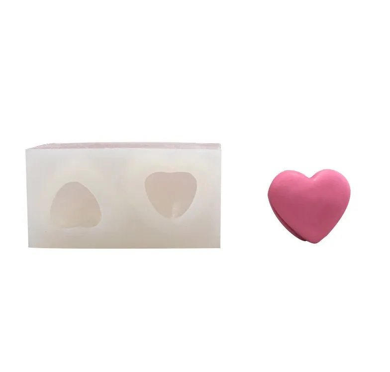 Heart Macaron Silicone Mold Sweets Mold - Wax Candle Mold Handmade Soap Plaster Clay Jewelry Making Chocolate Fondant Cake Candy Decor Mold