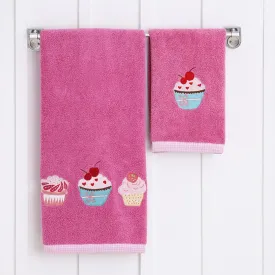 Kids Hand/Bath Towel - Cupcakes
