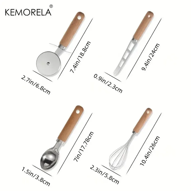 Kitchen 9Pcs Wood Handle Kitchenware Set