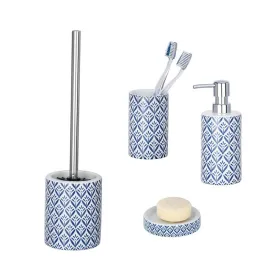 Lorca 4 Piece Ceramic Bathroom Accessories Set Blue
