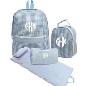Mint Large Backpack   Mint Lunch Box   Mint Nap Roll   Monogram Bundle