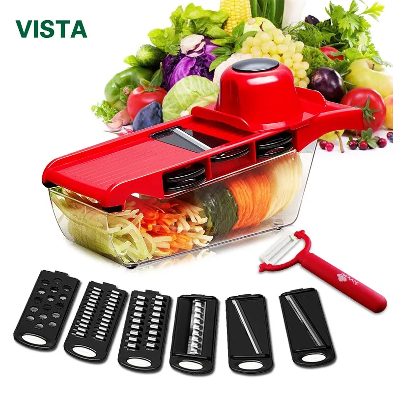 Myvit Vegetable Cutter with Steel Blade.Mandoline Slicer,Potato Peeler, Carrot Cheese, Grater and vegetable slicer .