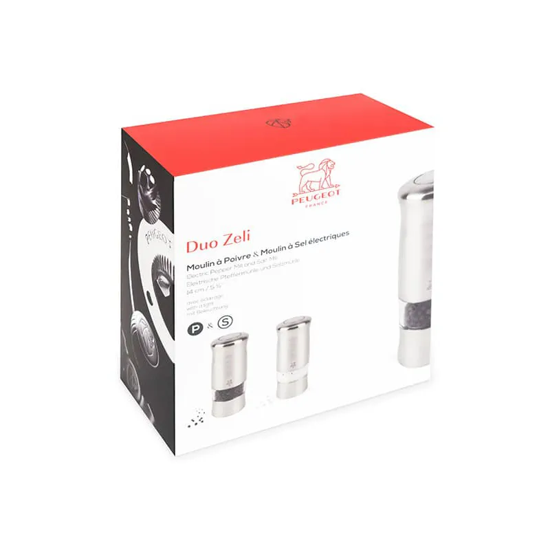 Peugeot Zeli Duo Electric Salt and Pepper Mill Set