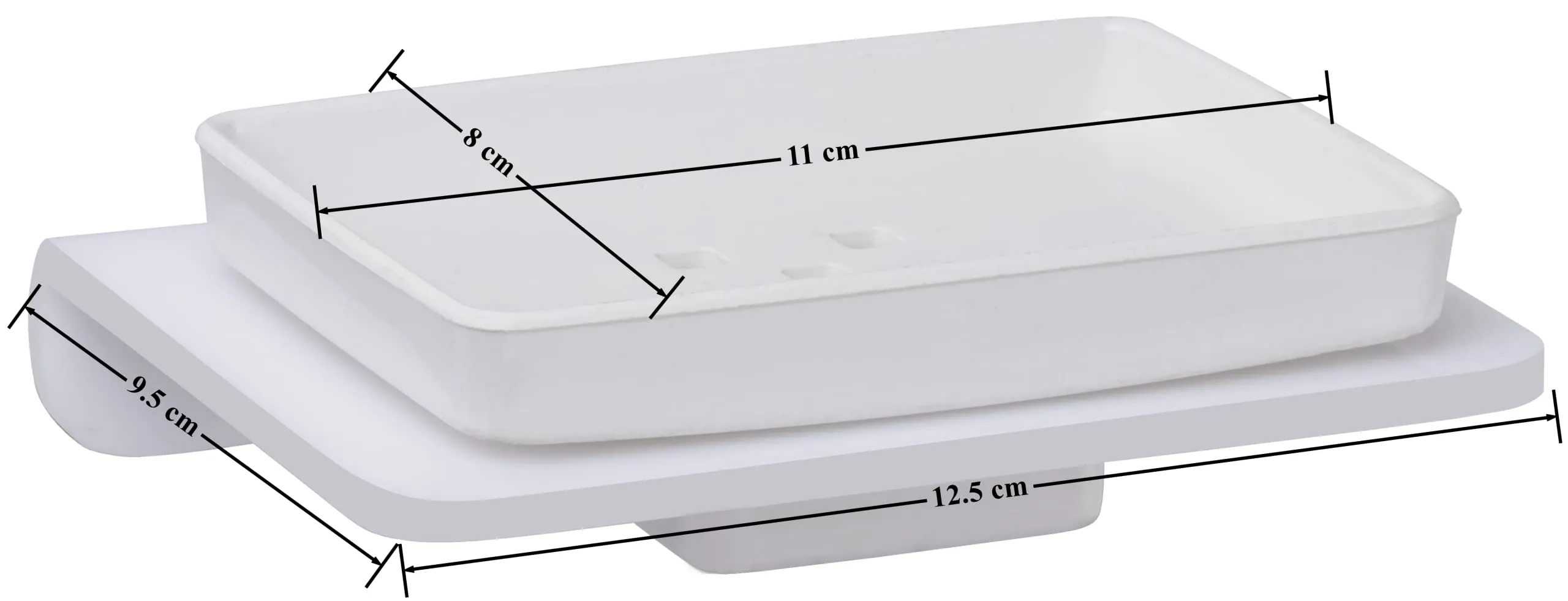 Plantex 5mm Acrylic Soap Dish/Soap Holder/Soap Stands for Bathroom & Kitchen/Bathroom Accessories - Wall Mount (White)