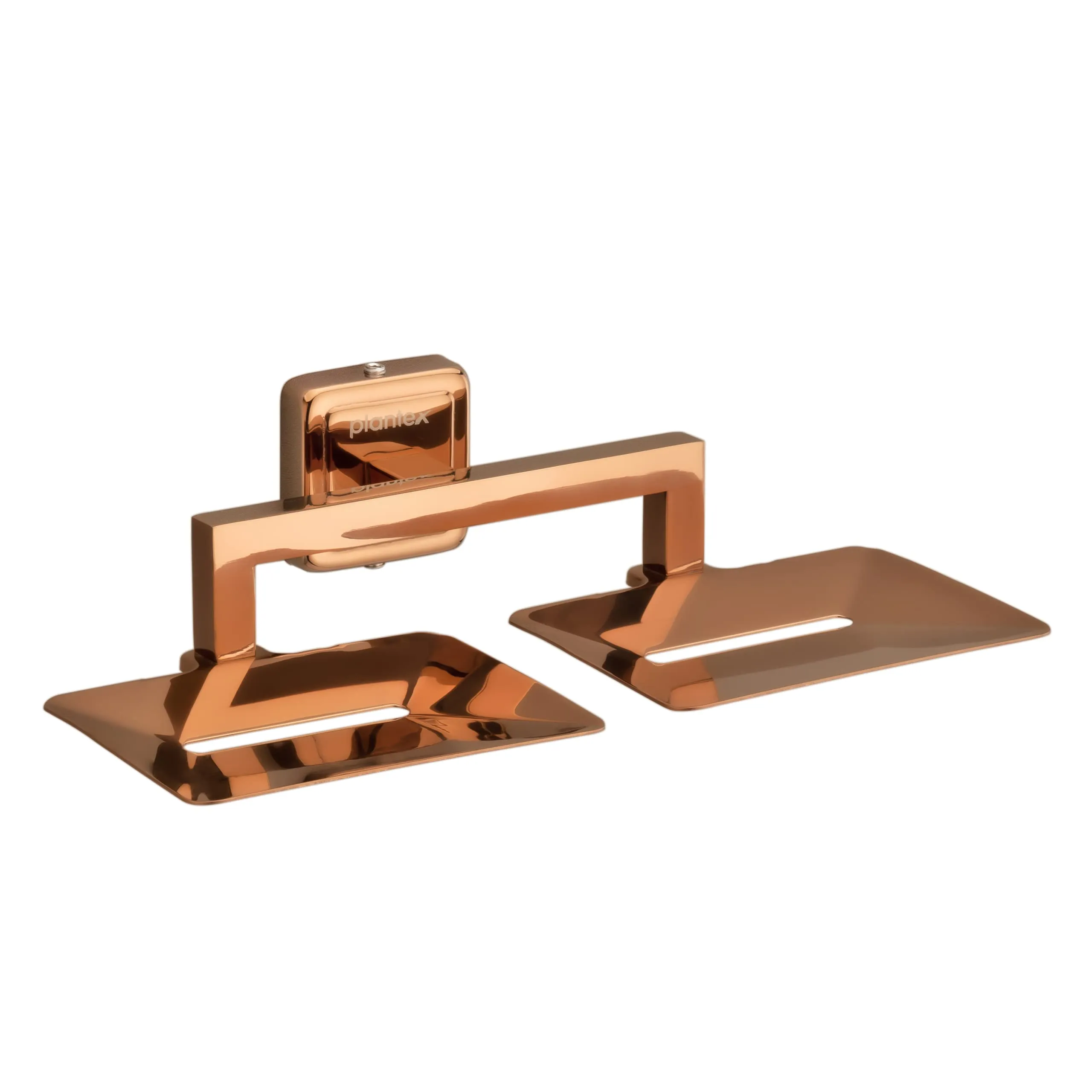 Plantex Decan Rose Gold Twin soap Holder Stand for Bathroom and wash Basin (304 Stainless Steel/Pack of 2)