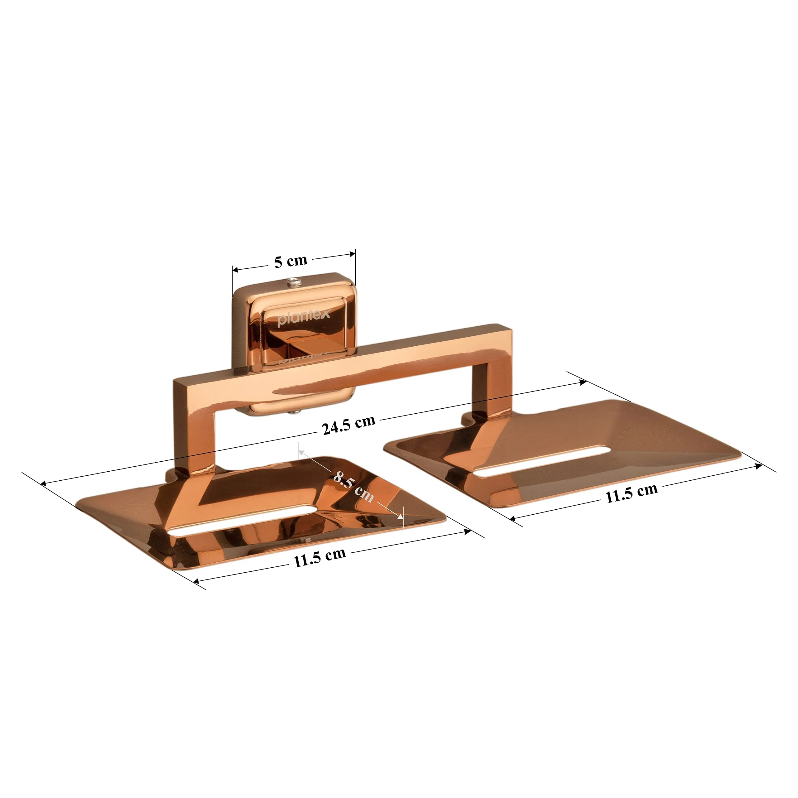 Plantex Decan Rose Gold Twin soap Holder Stand for Bathroom and wash Basin (304 Stainless Steel/Pack of 2)