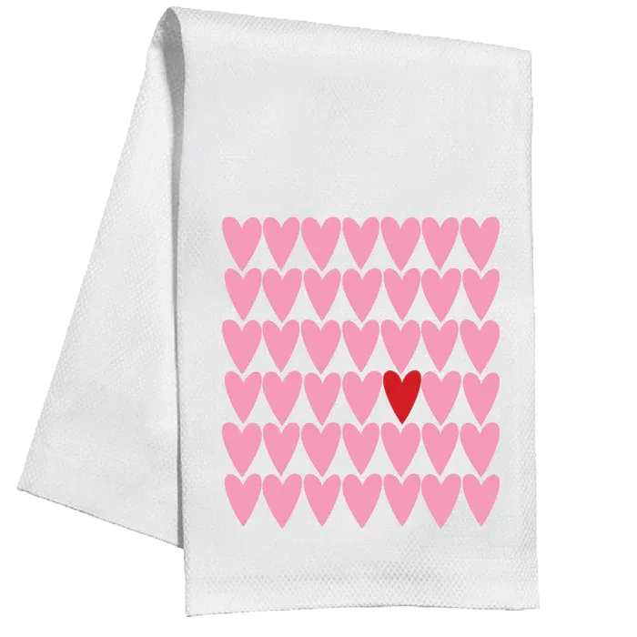 Repeating Hearts Kitchen Towel