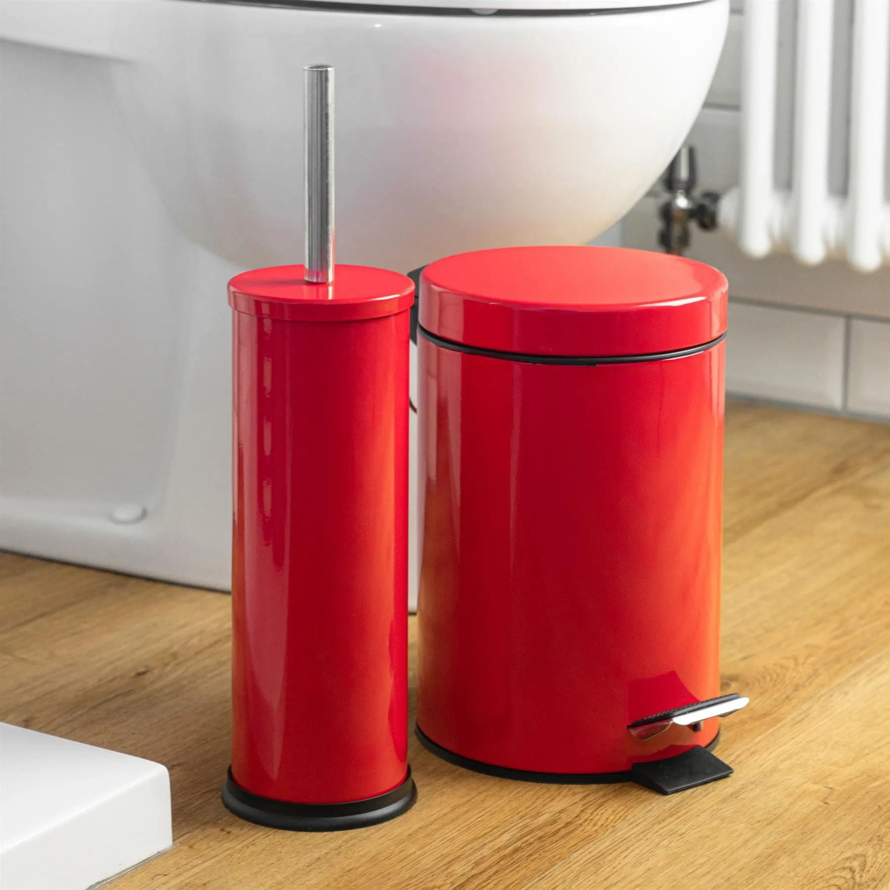 Round Stainless Steel Toilet Brush & Holder - By Harbour Housewares