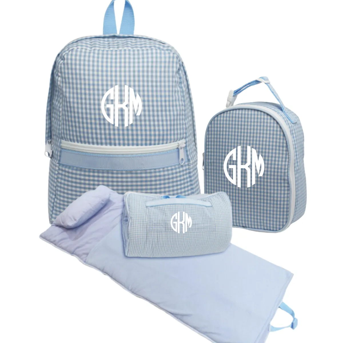 Small Mint Backpack   Mint Nap Roll   Monogram   Mint Lunch Box Bundle