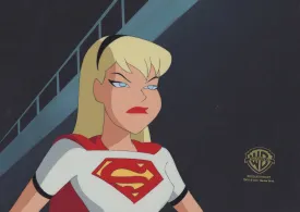Superman the Animated Series Original Production Cel on Original Background: Supergirl