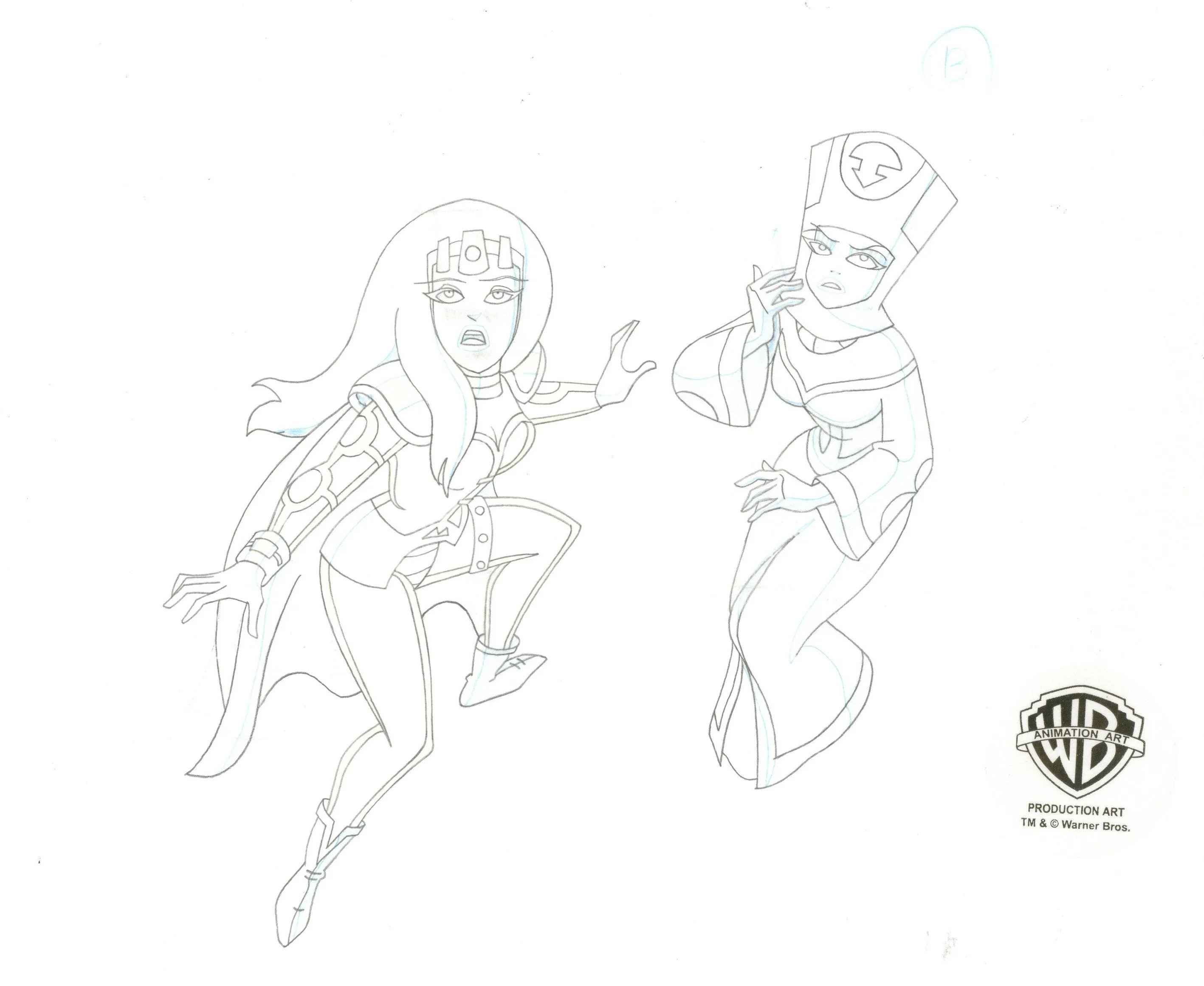 Superman the Animated Series Original Production Cel with Matching Drawing: Maxima and Sazu
