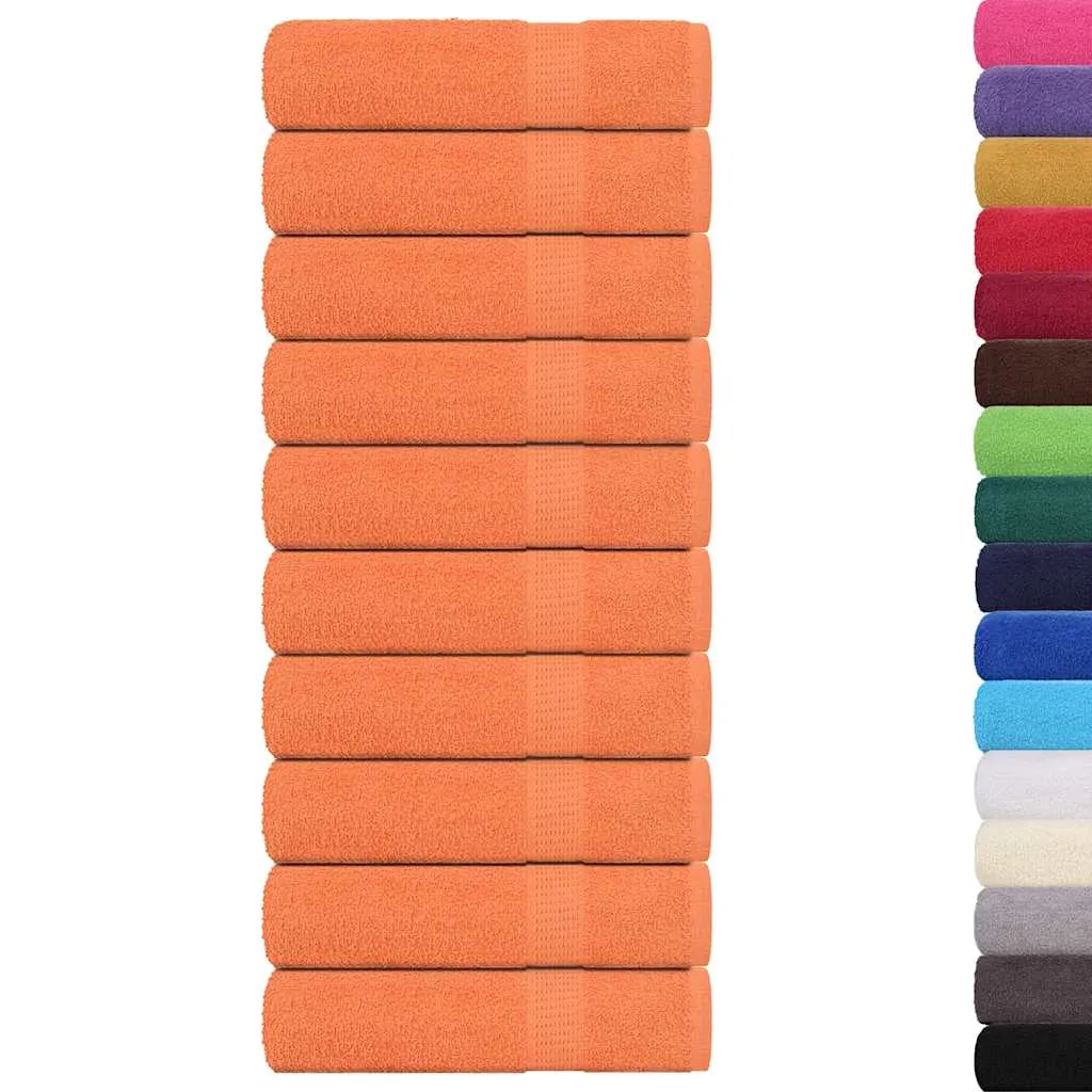 vidaXL Bath Towels 10 pcs Orange 100x150 cm 360 gsm 100% Cotton