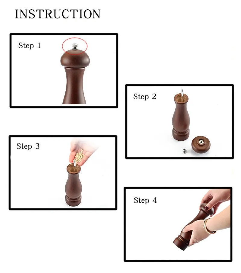 Wooden Pepper Mill, Gift for Mom, Salt and Pepper Mill, Grinder Hand Crafted, Salt and Pepper Shakers, Spice Mill, Gift, Kitchen Decor